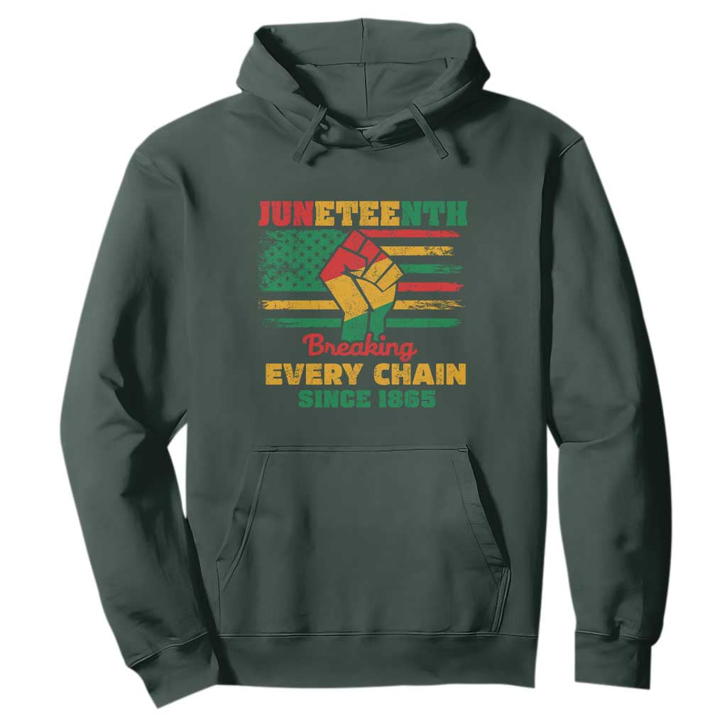 Juneteenth Hoodie Breaking Every Chain Since 1865 American Flag