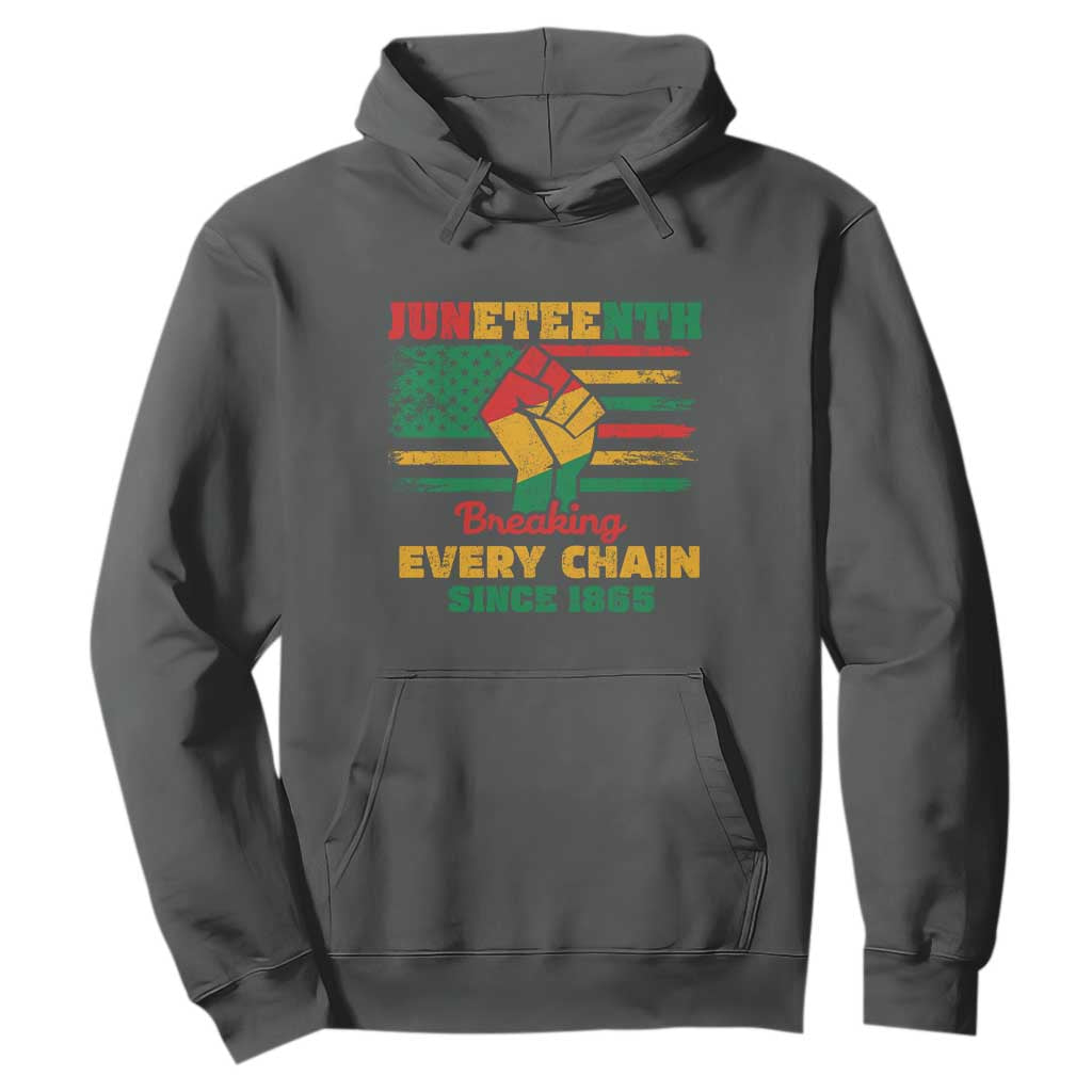Juneteenth Hoodie Breaking Every Chain Since 1865 American Flag