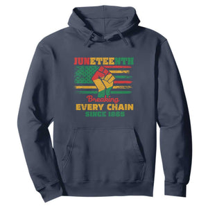 Juneteenth Hoodie Breaking Every Chain Since 1865 American Flag