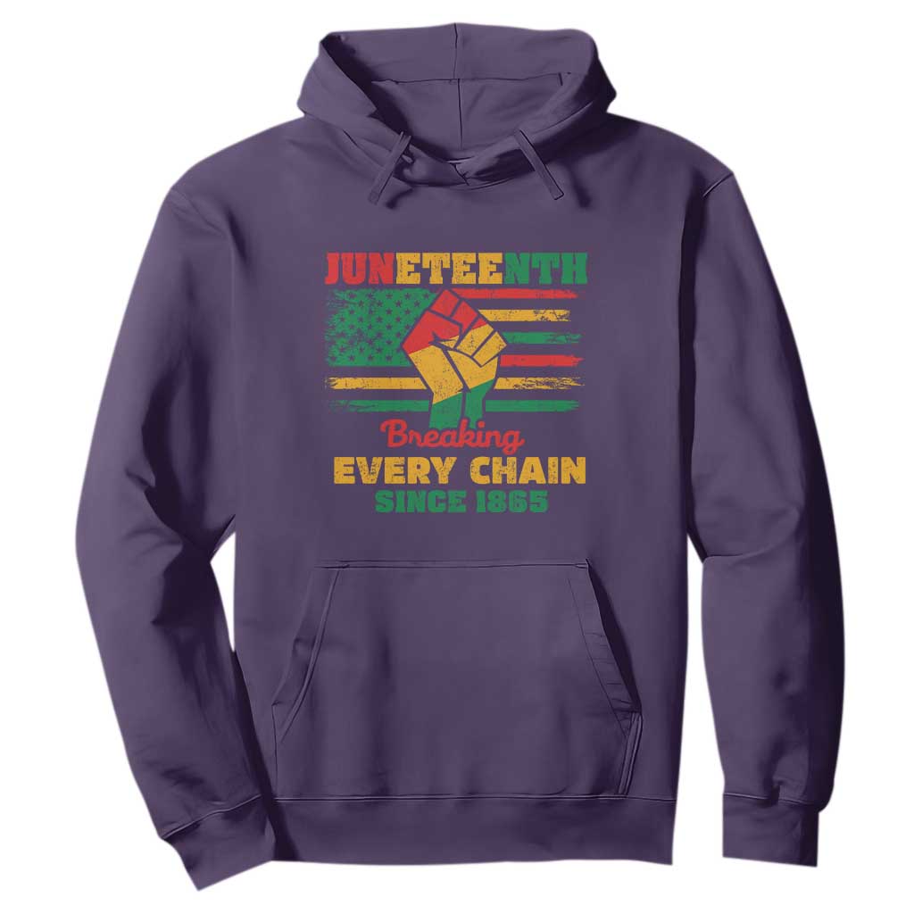 Juneteenth Hoodie Breaking Every Chain Since 1865 American Flag