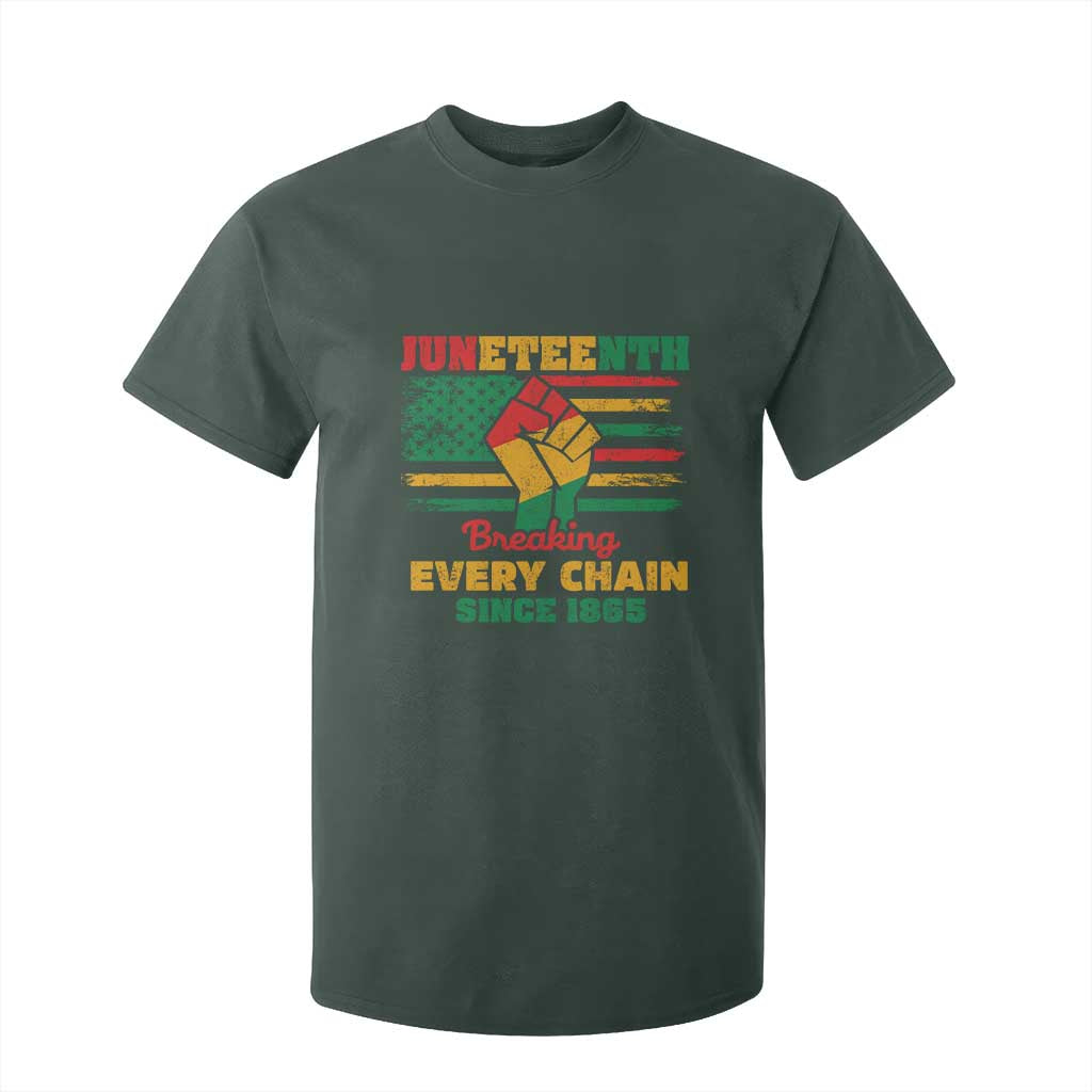Juneteenth T Shirt For Kid Breaking Every Chain Since 1865 American Flag