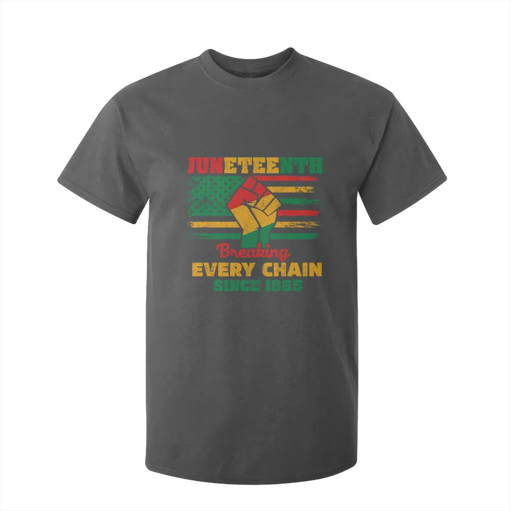 Juneteenth T Shirt For Kid Breaking Every Chain Since 1865 American Flag