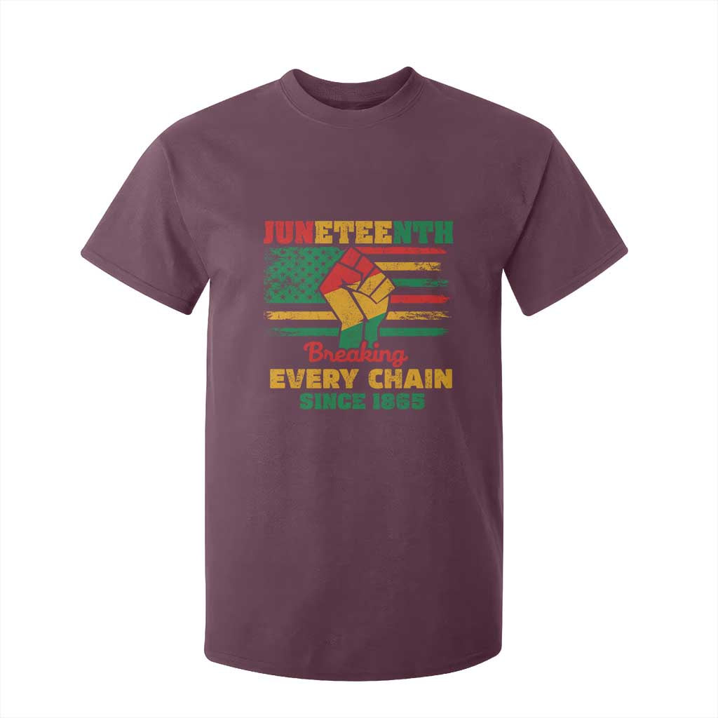 Juneteenth T Shirt For Kid Breaking Every Chain Since 1865 American Flag