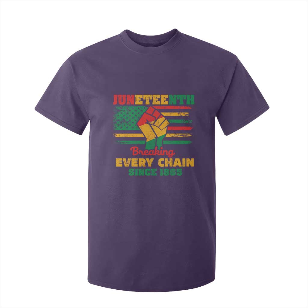 Juneteenth T Shirt For Kid Breaking Every Chain Since 1865 American Flag