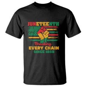 Juneteenth T Shirt Breaking Every Chain Since 1865 American Flag