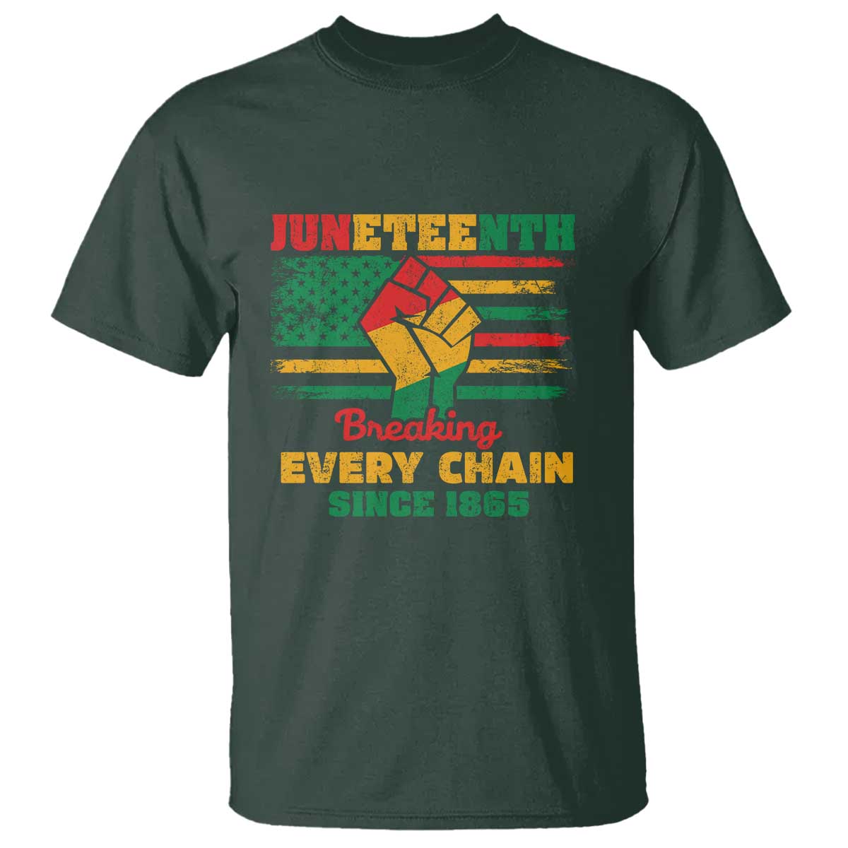 Juneteenth T Shirt Breaking Every Chain Since 1865 American Flag