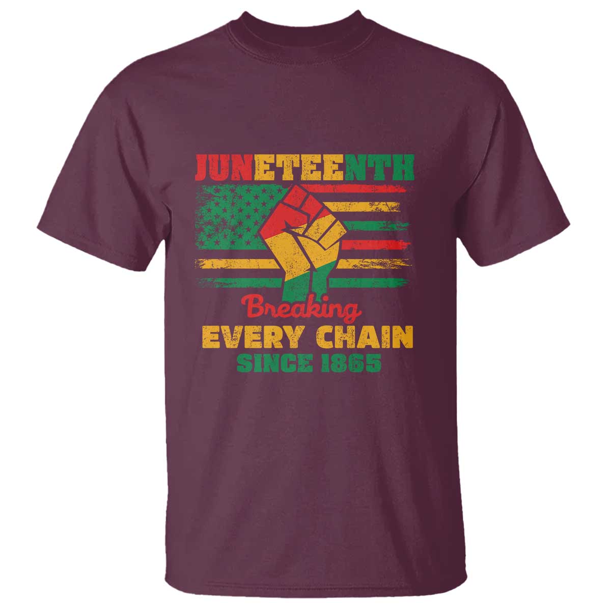 Juneteenth T Shirt Breaking Every Chain Since 1865 American Flag