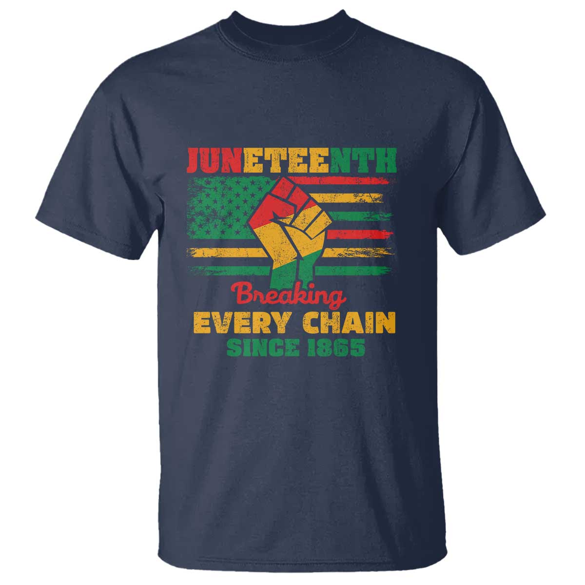 Juneteenth T Shirt Breaking Every Chain Since 1865 American Flag