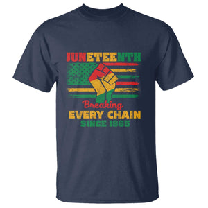 Juneteenth T Shirt Breaking Every Chain Since 1865 American Flag