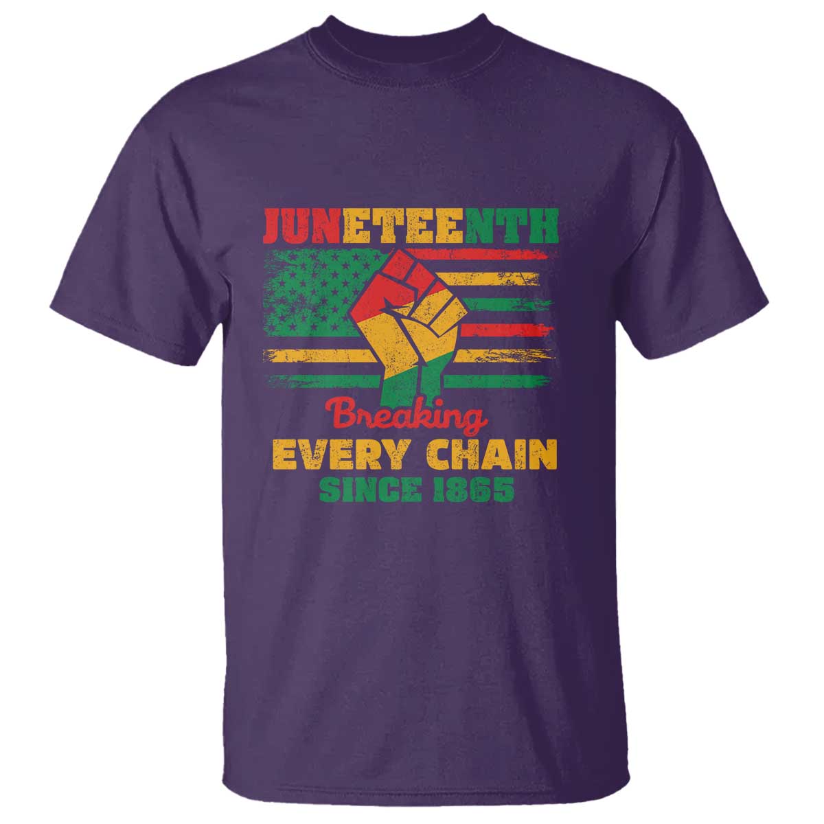 Juneteenth T Shirt Breaking Every Chain Since 1865 American Flag