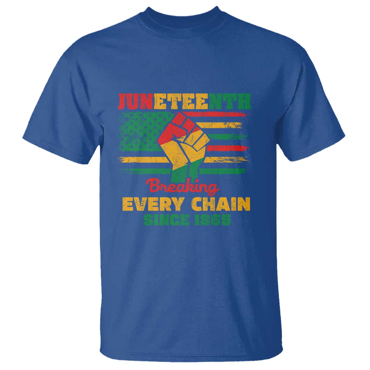 Juneteenth T Shirt Breaking Every Chain Since 1865 American Flag