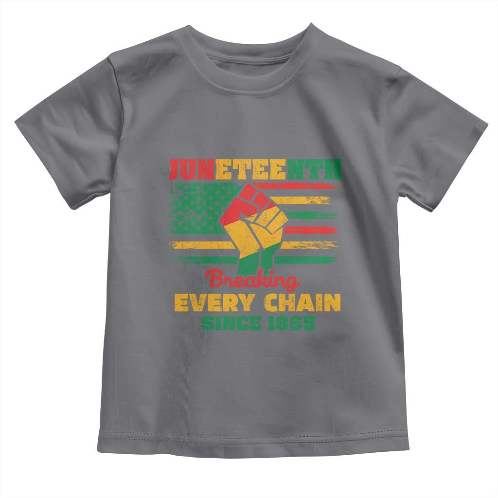 Juneteenth Toddler T Shirt Breaking Every Chain Since 1865 American Flag