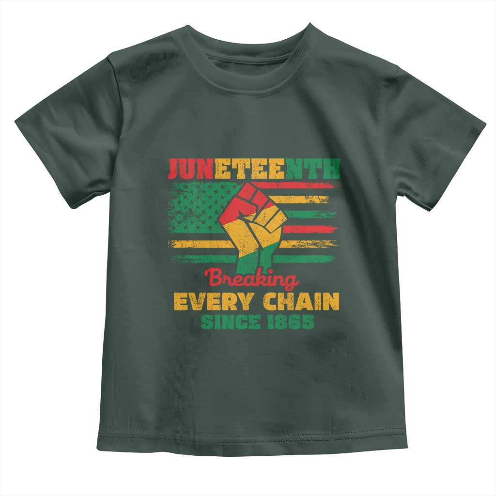 Juneteenth Toddler T Shirt Breaking Every Chain Since 1865 American Flag