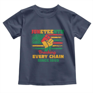 Juneteenth Toddler T Shirt Breaking Every Chain Since 1865 American Flag