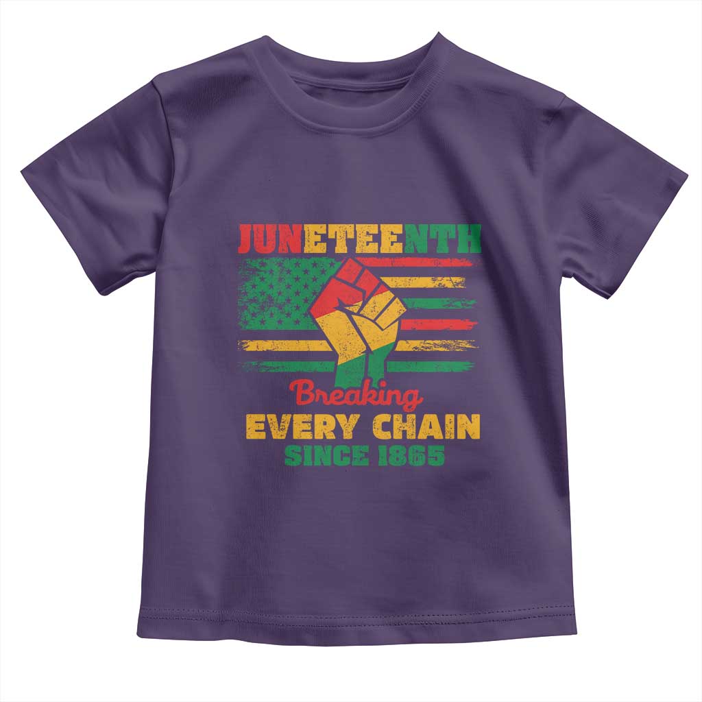 Juneteenth Toddler T Shirt Breaking Every Chain Since 1865 American Flag