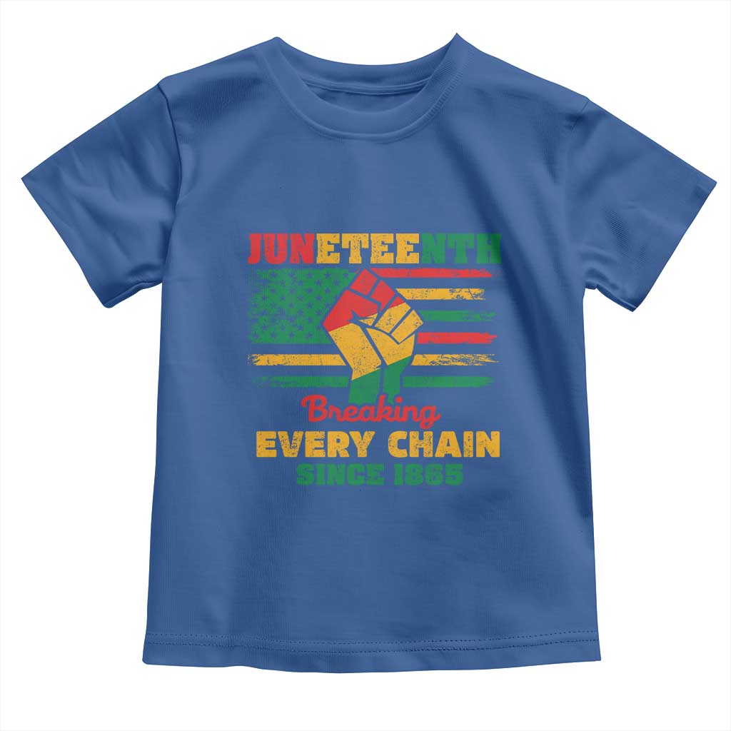 Juneteenth Toddler T Shirt Breaking Every Chain Since 1865 American Flag