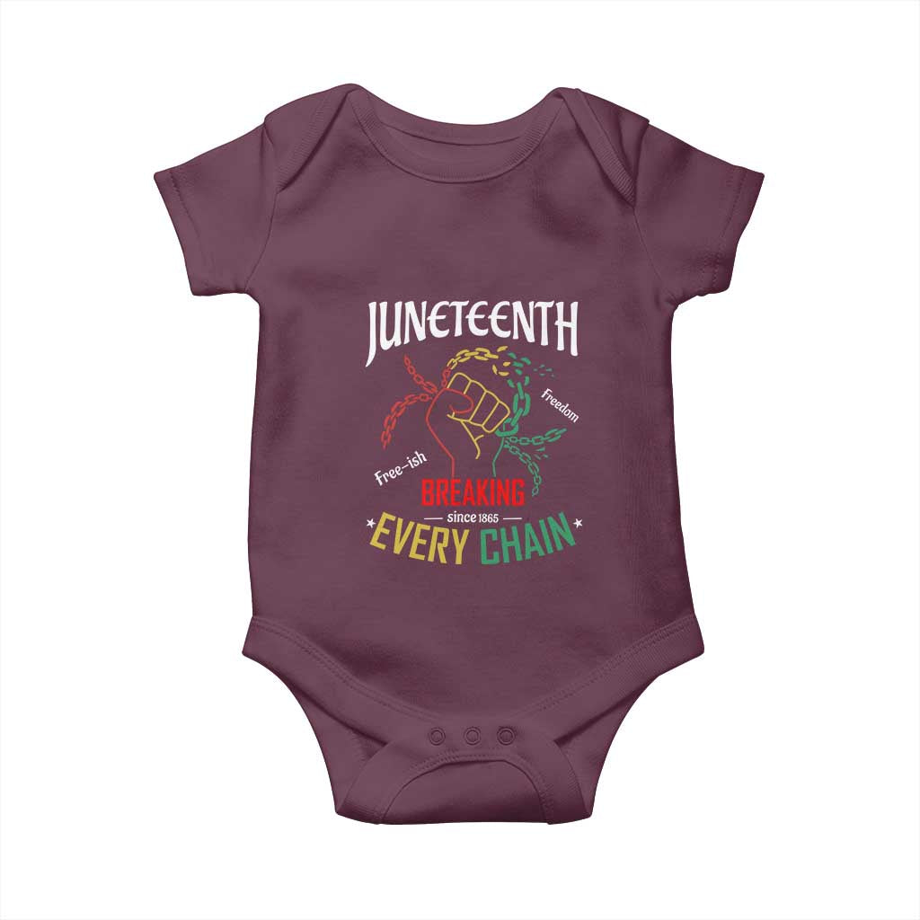 Juneteenth 1865 Baby Onesie Breaking Every Chain Freeish Black Freedom