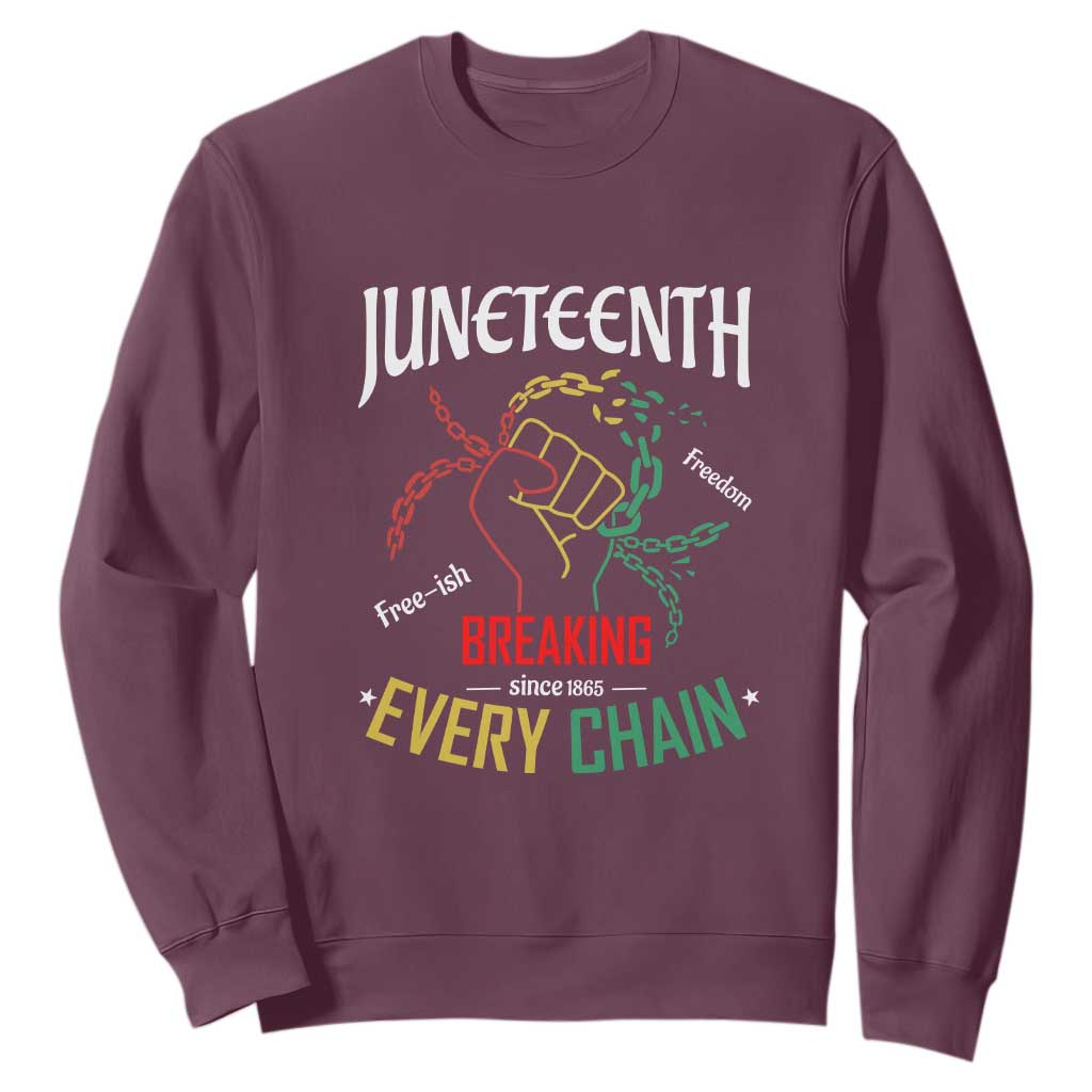 Juneteenth 1865 Sweatshirt Breaking Every Chain Freeish Black Freedom