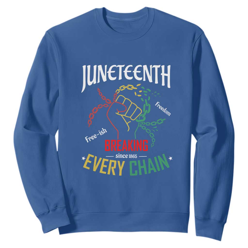 Juneteenth 1865 Sweatshirt Breaking Every Chain Freeish Black Freedom