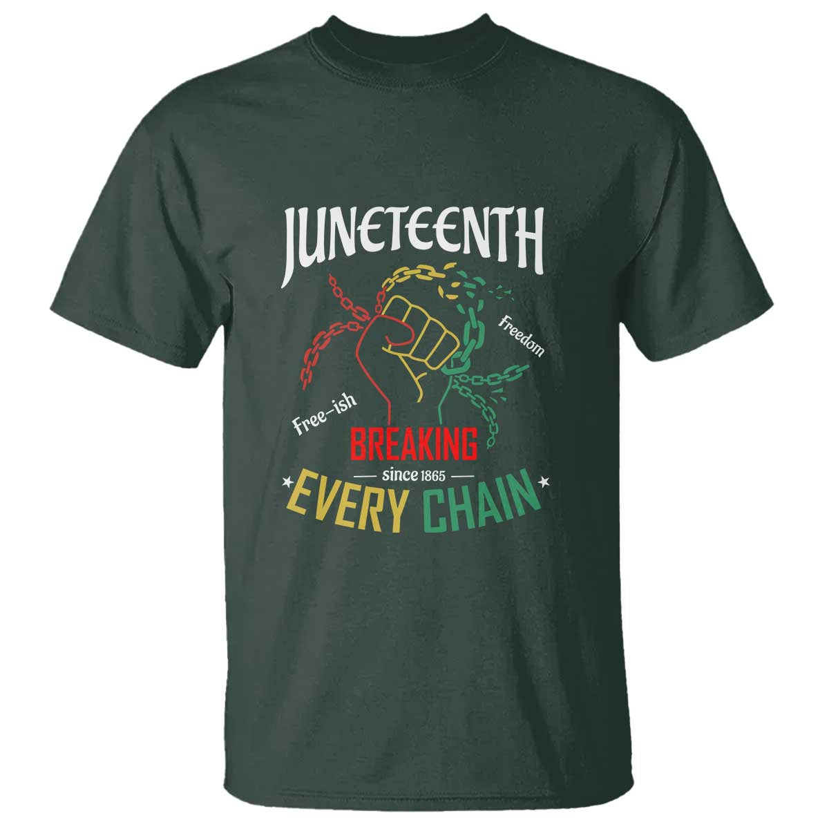 Juneteenth 1865 T Shirt Breaking Every Chain Freeish Black Freedom