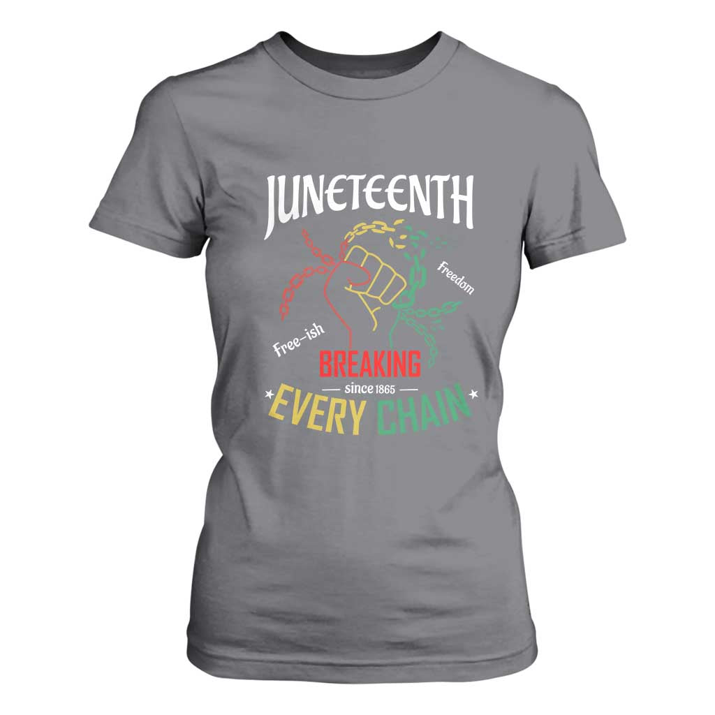 Juneteenth 1865 T Shirt For Women Breaking Every Chain Freeish Black Freedom