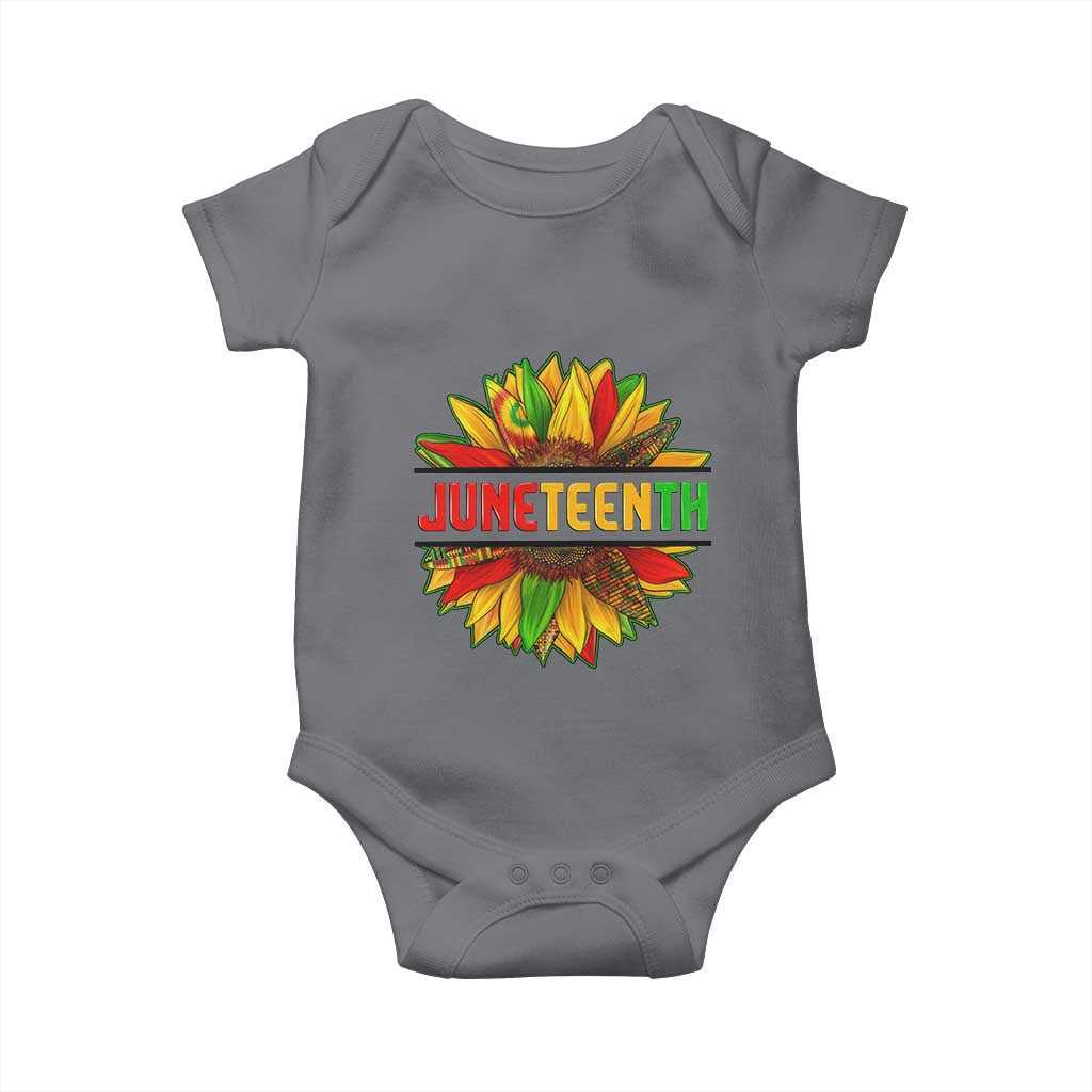 Juneteenth Baby Onesie Sunflower with Fist Black History