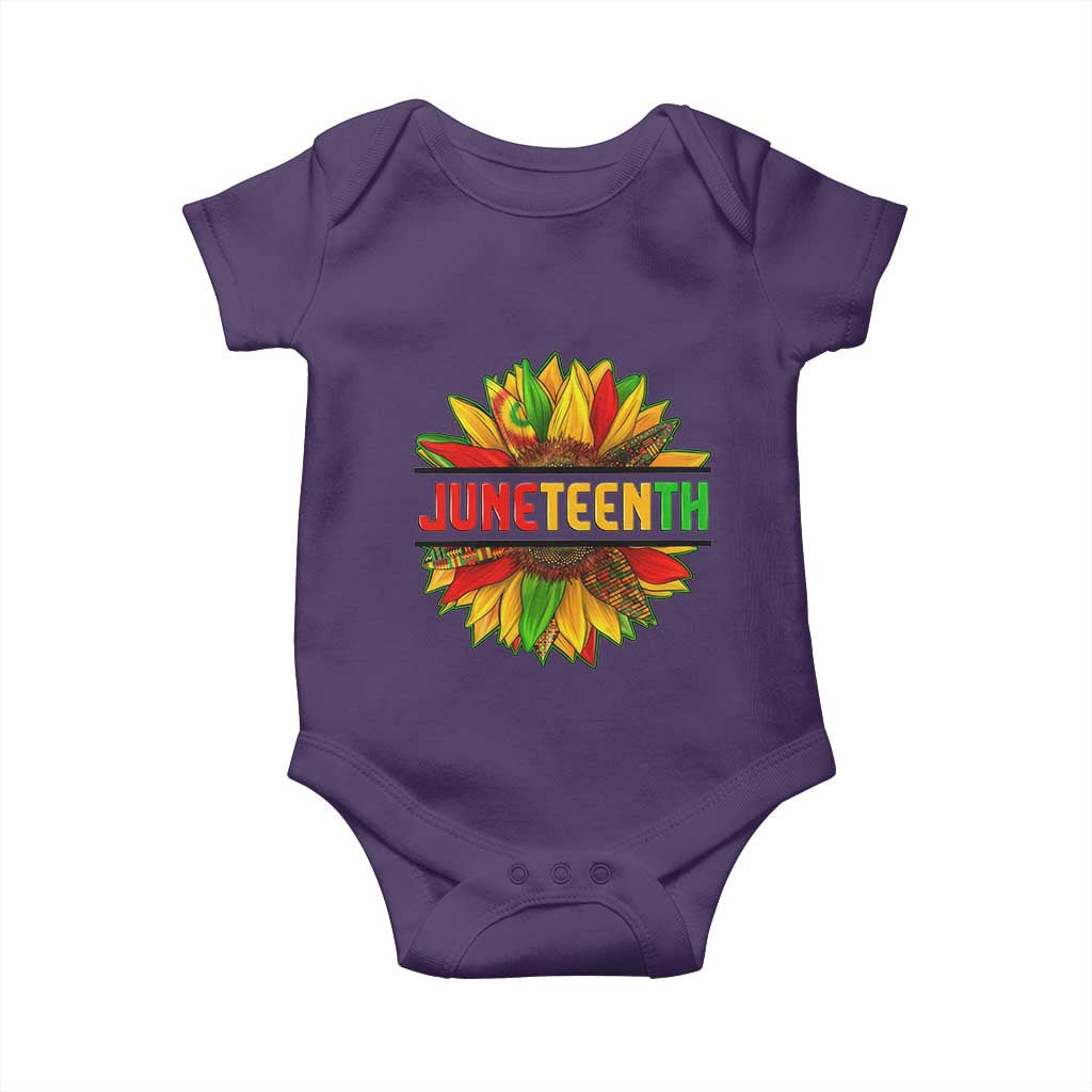 Juneteenth Baby Onesie Sunflower with Fist Black History