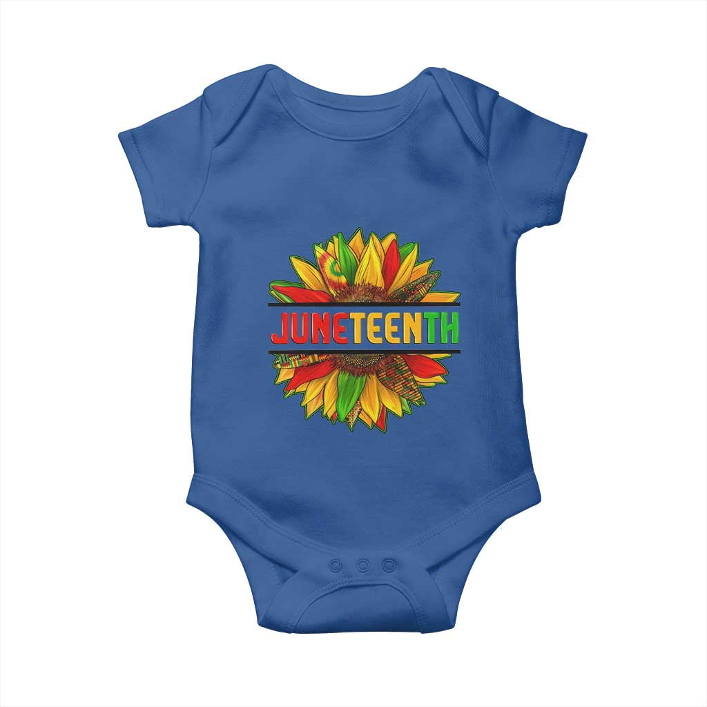 Juneteenth Baby Onesie Sunflower with Fist Black History