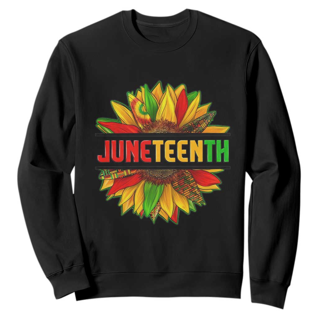 Juneteenth Sweatshirt Sunflower with Fist Black History