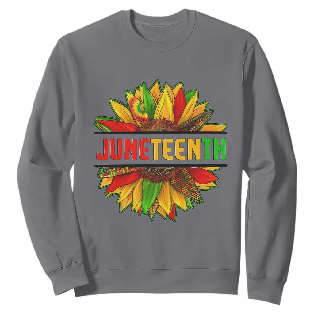 Juneteenth Sweatshirt Sunflower with Fist Black History