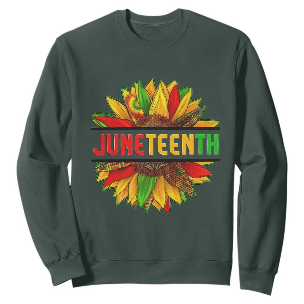Juneteenth Sweatshirt Sunflower with Fist Black History