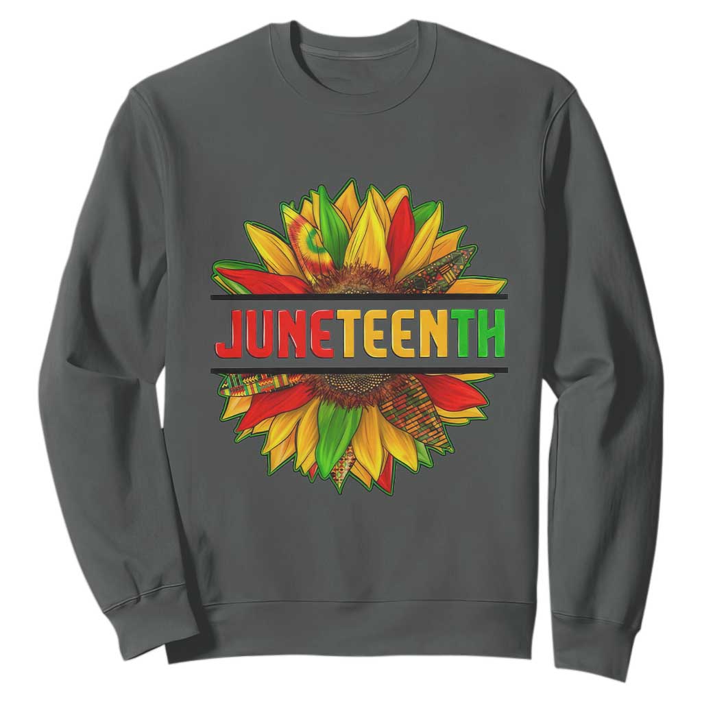 Juneteenth Sweatshirt Sunflower with Fist Black History