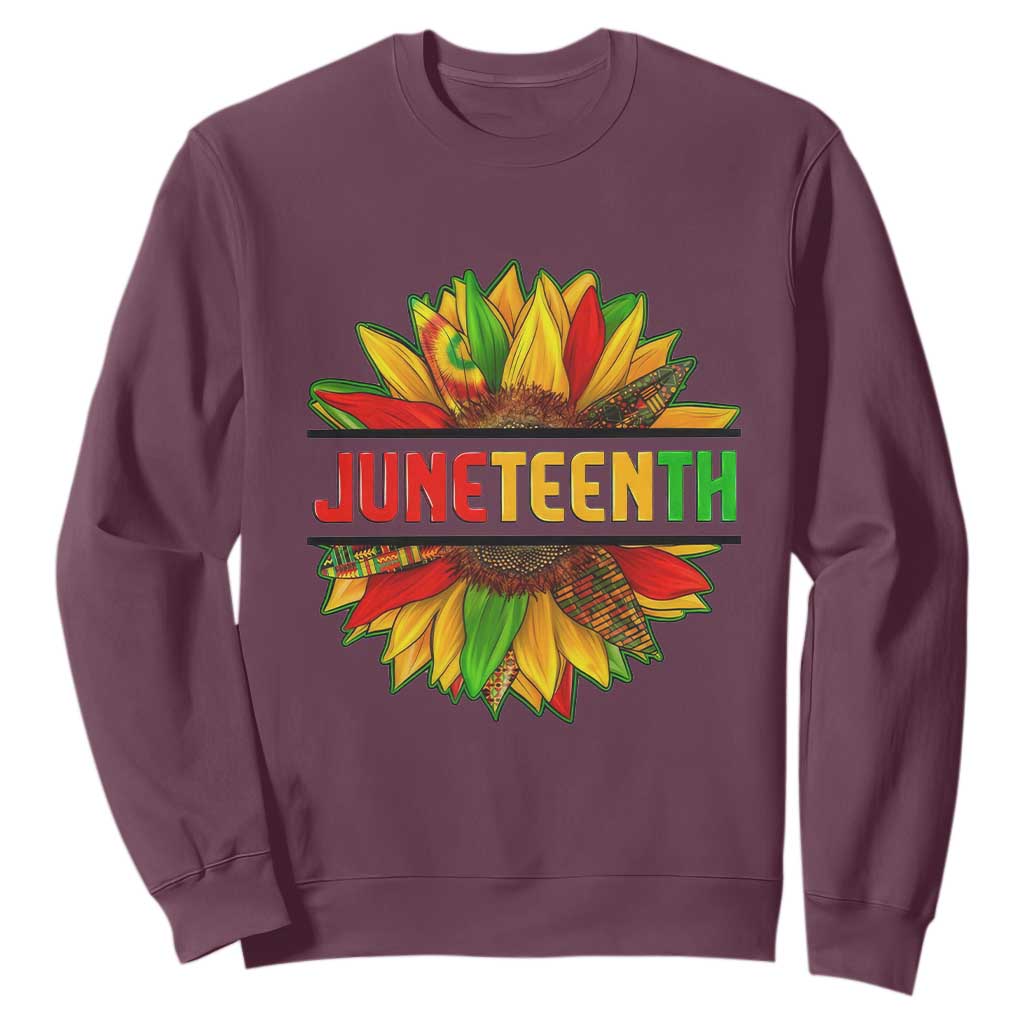 Juneteenth Sweatshirt Sunflower with Fist Black History