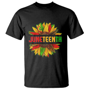 Juneteenth T Shirt Sunflower with Fist Black History