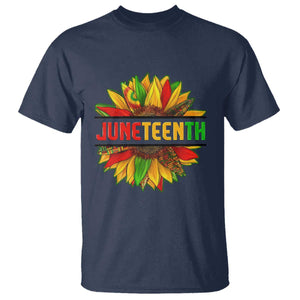 Juneteenth T Shirt Sunflower with Fist Black History