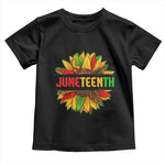 Juneteenth Toddler T Shirt Sunflower with Fist Black History