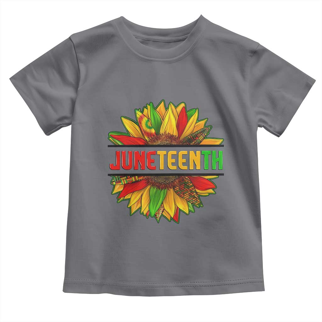 Juneteenth Toddler T Shirt Sunflower with Fist Black History