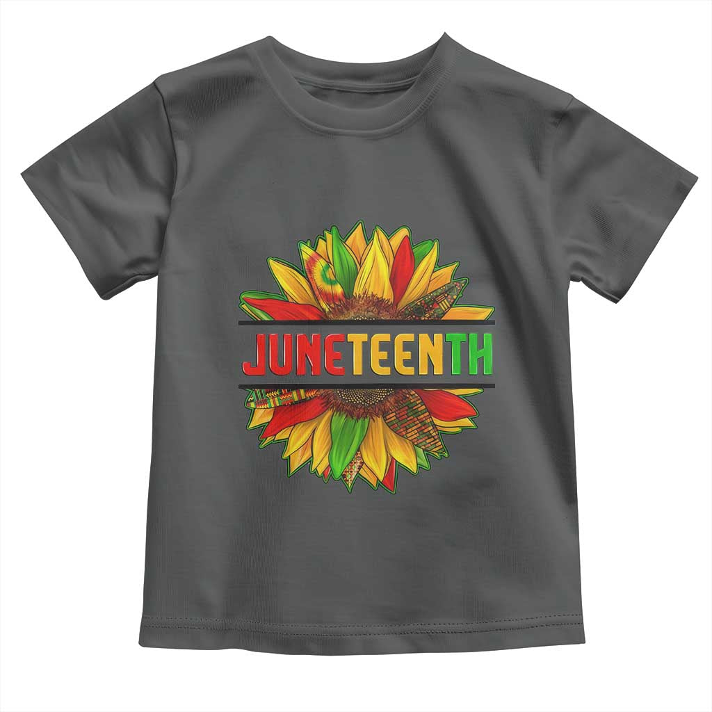 Juneteenth Toddler T Shirt Sunflower with Fist Black History