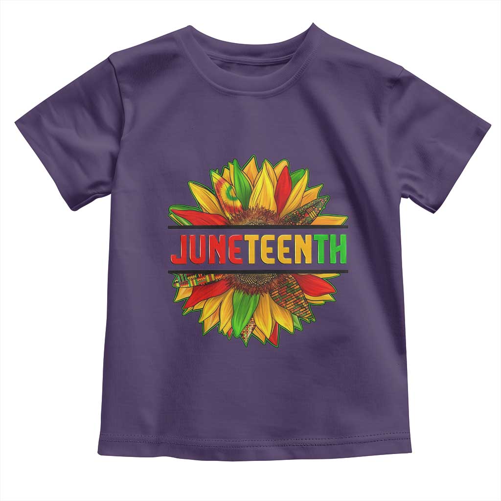 Juneteenth Toddler T Shirt Sunflower with Fist Black History