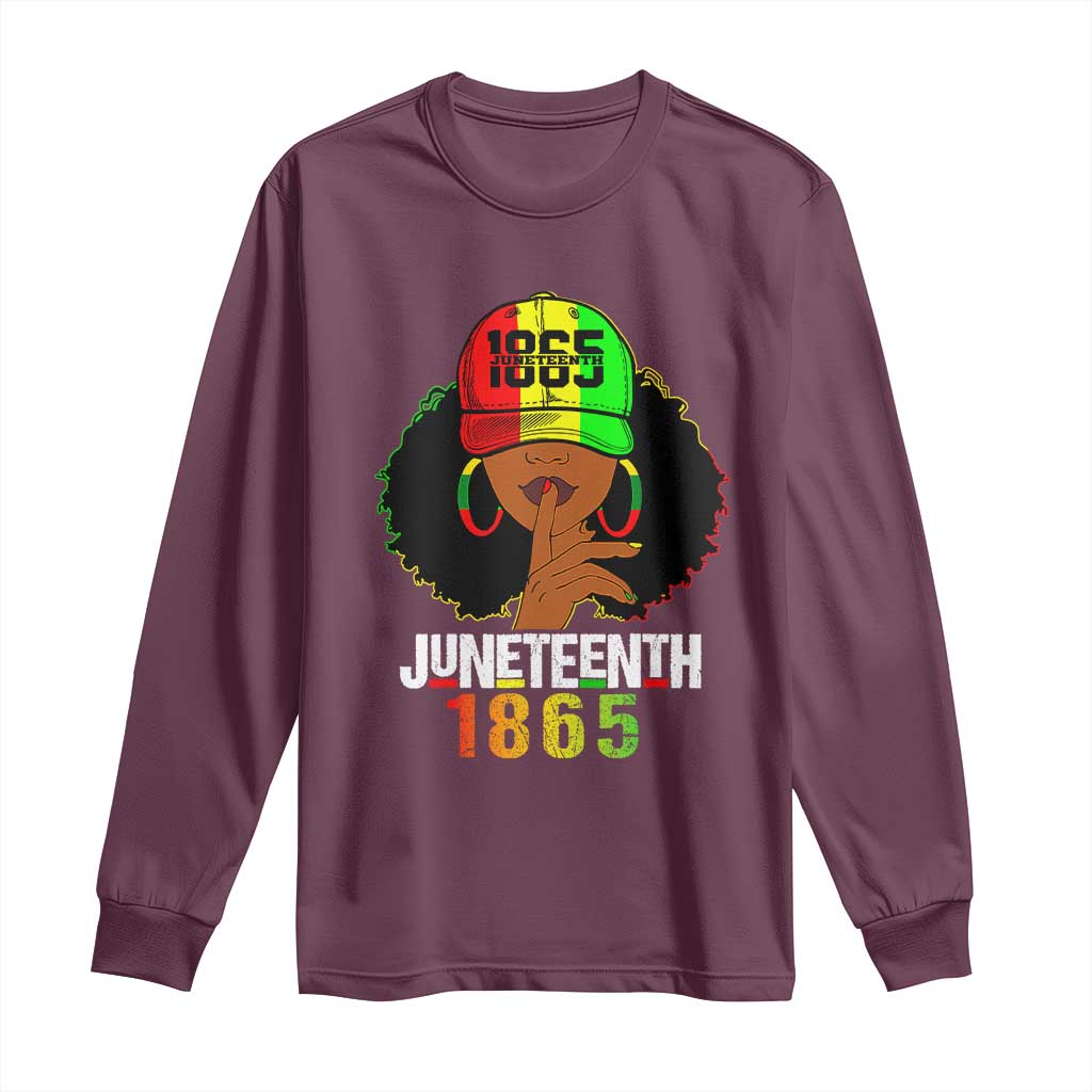 Afro Queen Long Sleeve Shirt Juneteenth 1865