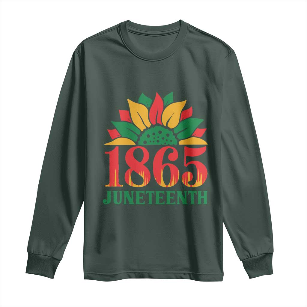 Juneteenth 1865 Sunflower Long Sleeve Shirt Celebrate African American Freedom Day
