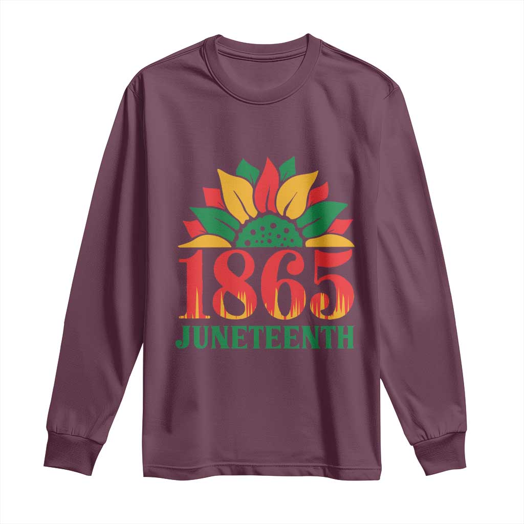 Juneteenth 1865 Sunflower Long Sleeve Shirt Celebrate African American Freedom Day