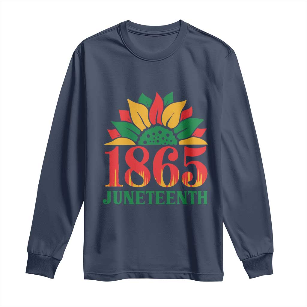 Juneteenth 1865 Sunflower Long Sleeve Shirt Celebrate African American Freedom Day