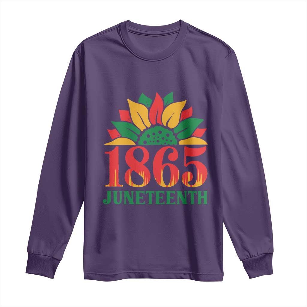 Juneteenth 1865 Sunflower Long Sleeve Shirt Celebrate African American Freedom Day