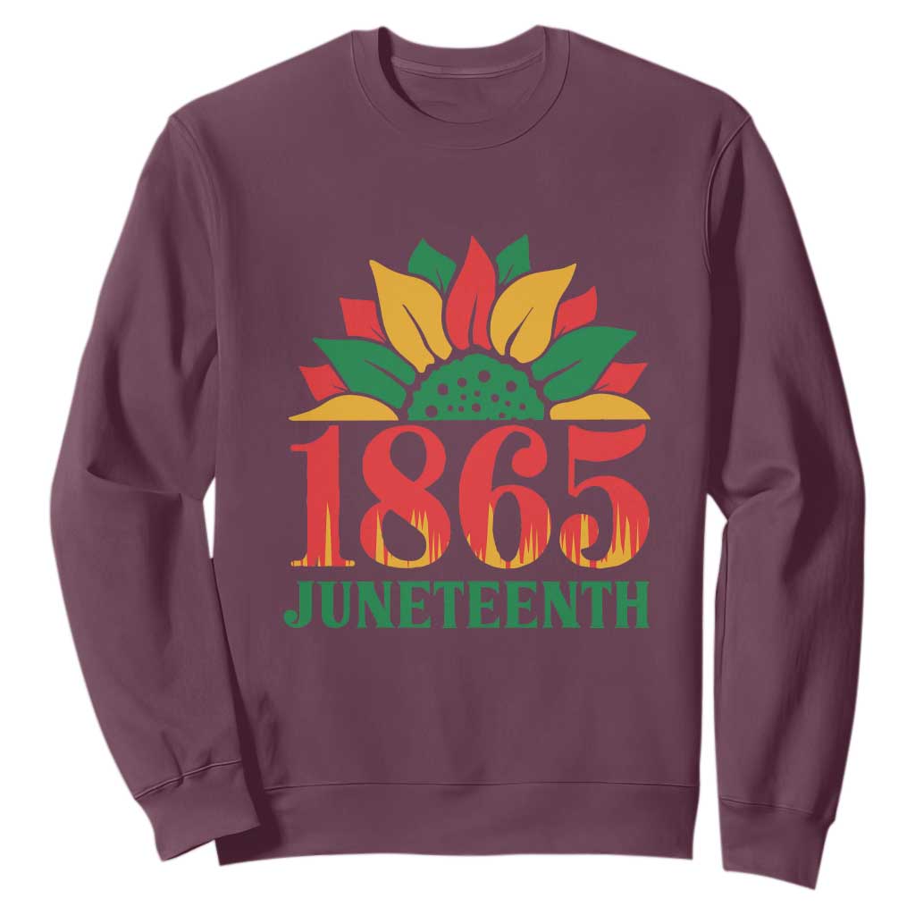 Juneteenth 1865 Sunflower Sweatshirt Celebrate African American Freedom Day