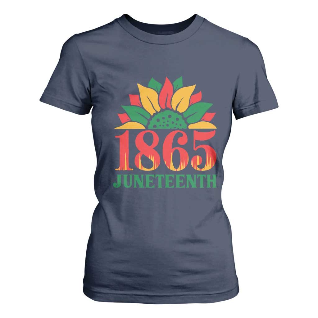 Juneteenth 1865 Sunflower T Shirt For Women Celebrate African American Freedom Day
