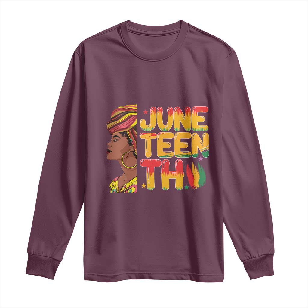 Juneteenth Black Woman Long Sleeve Shirt Black History African American Ladies