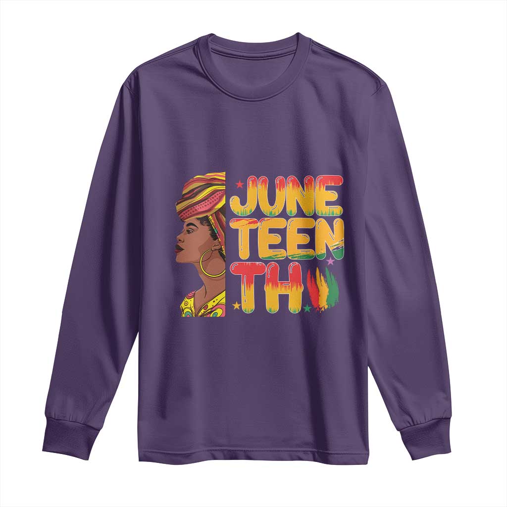 Juneteenth Black Woman Long Sleeve Shirt Black History African American Ladies