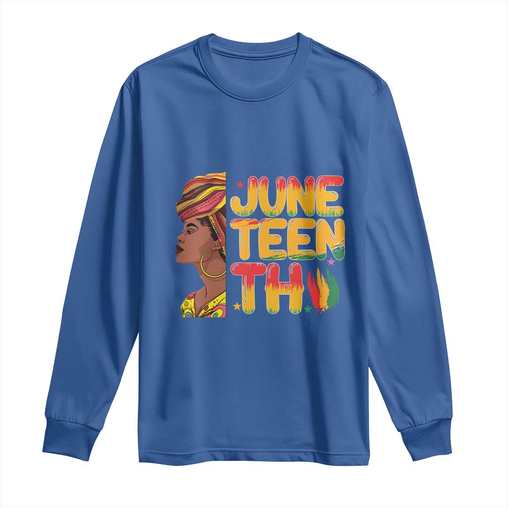 Juneteenth Black Woman Long Sleeve Shirt Black History African American Ladies