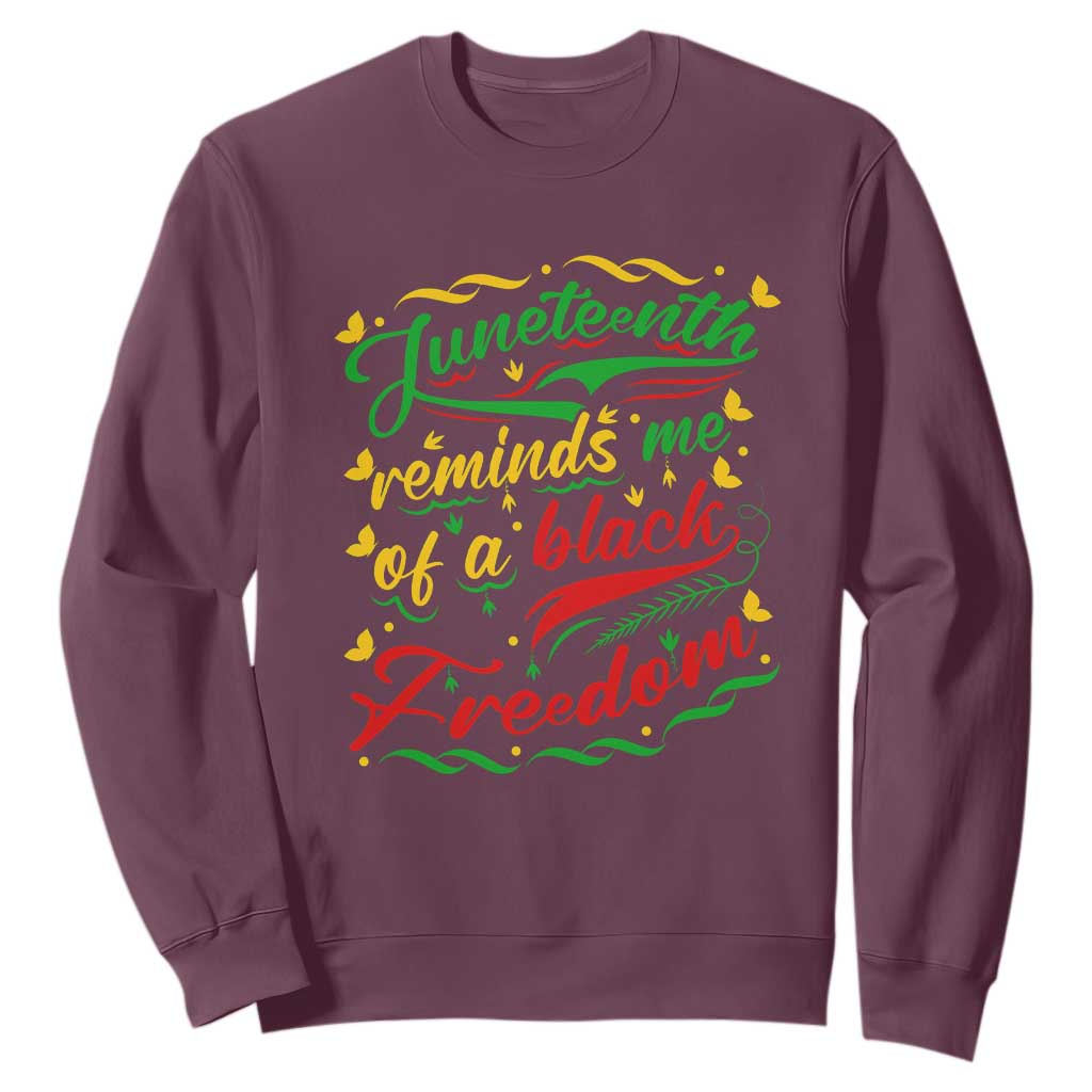 Black History Pride Sweatshirt Juneteenth Reminds Me Of a Black Freedom